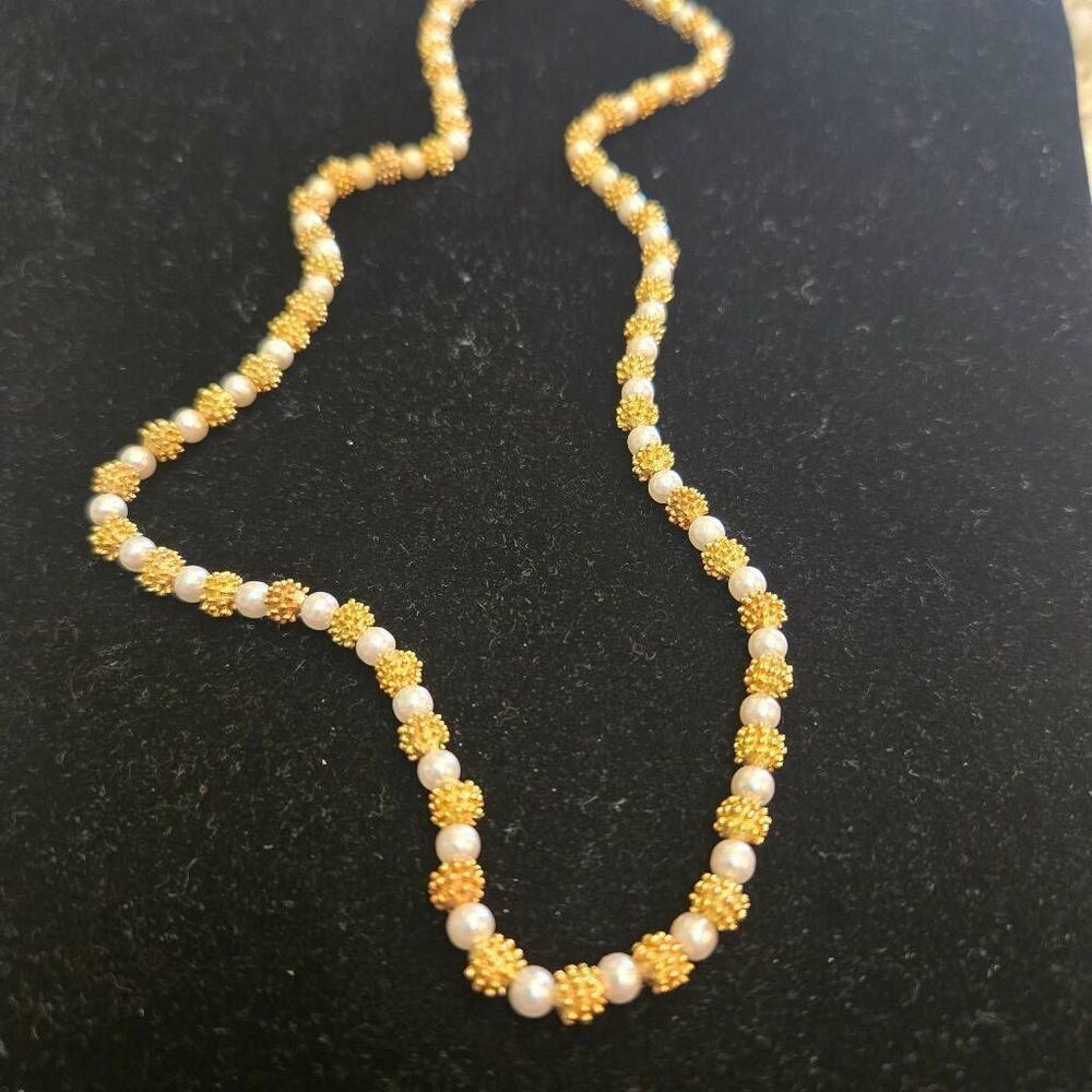 Pearl & Gold Bead Necklace